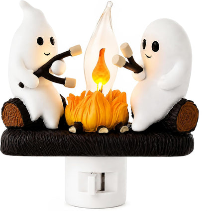 Ghost Campfire Night Light, Plug-in Wall Flickering Flame Nightlight