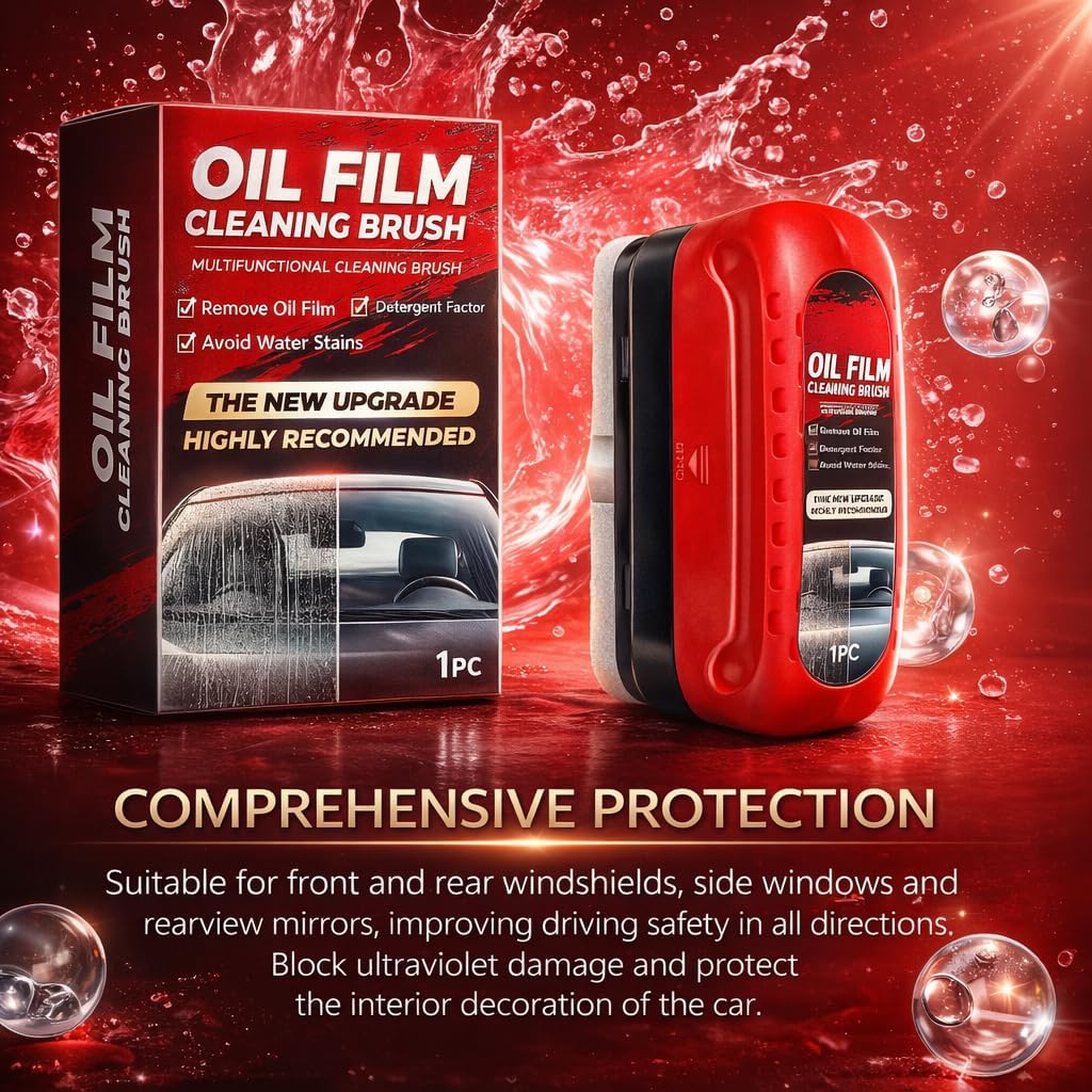 Automotive Oil Film Cleaning Brush for Windshield Car Glass Oil Film Remover with Hydrophobic Coating