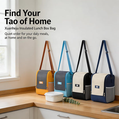 3 Layer Thermal Lunch Tote with Multi Pockets,Insulated Lunch Box Bag with Adjustable Shoulder Strap