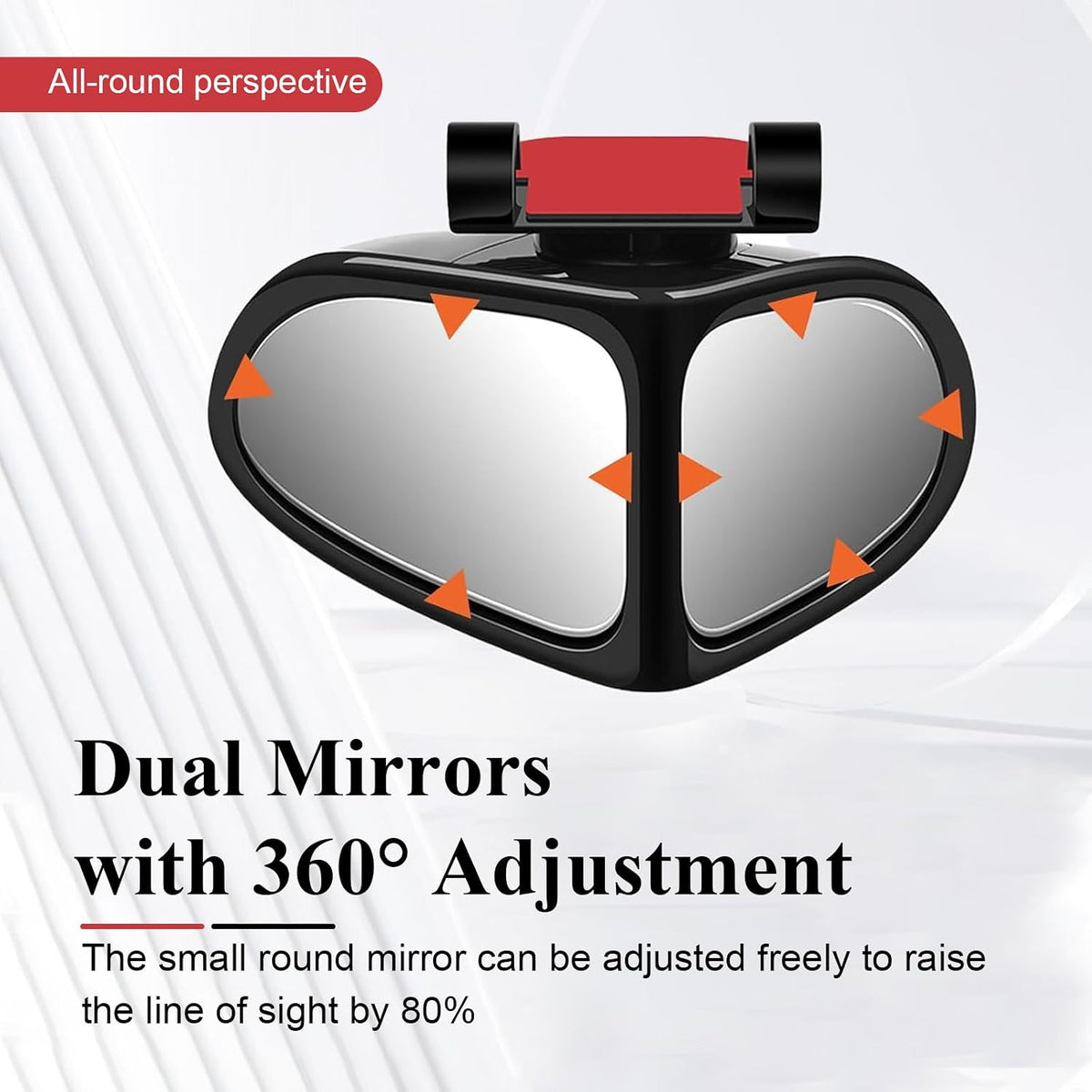 2PCS Car Blind Spot Mirror, 360 Degrees Panoramic Adjustable Wide-angle Mirror