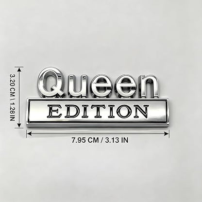 3D Metal Queen Edition Car Emblem Sticker