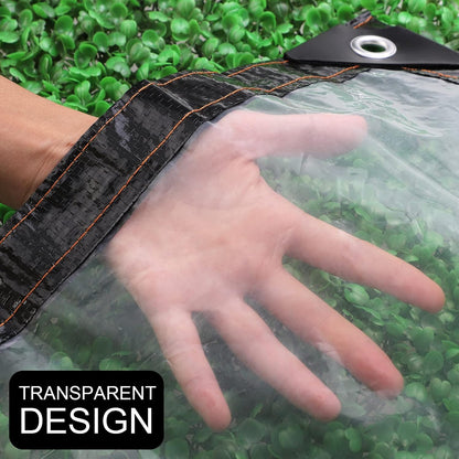 Clear Waterproof Cover Tarp 6.5 x 6.5ft Plastic Tarps Heavy Duty