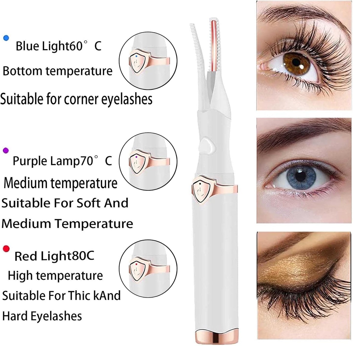 Heated Eyelash Curler, Mini Electric Eyelash Curler