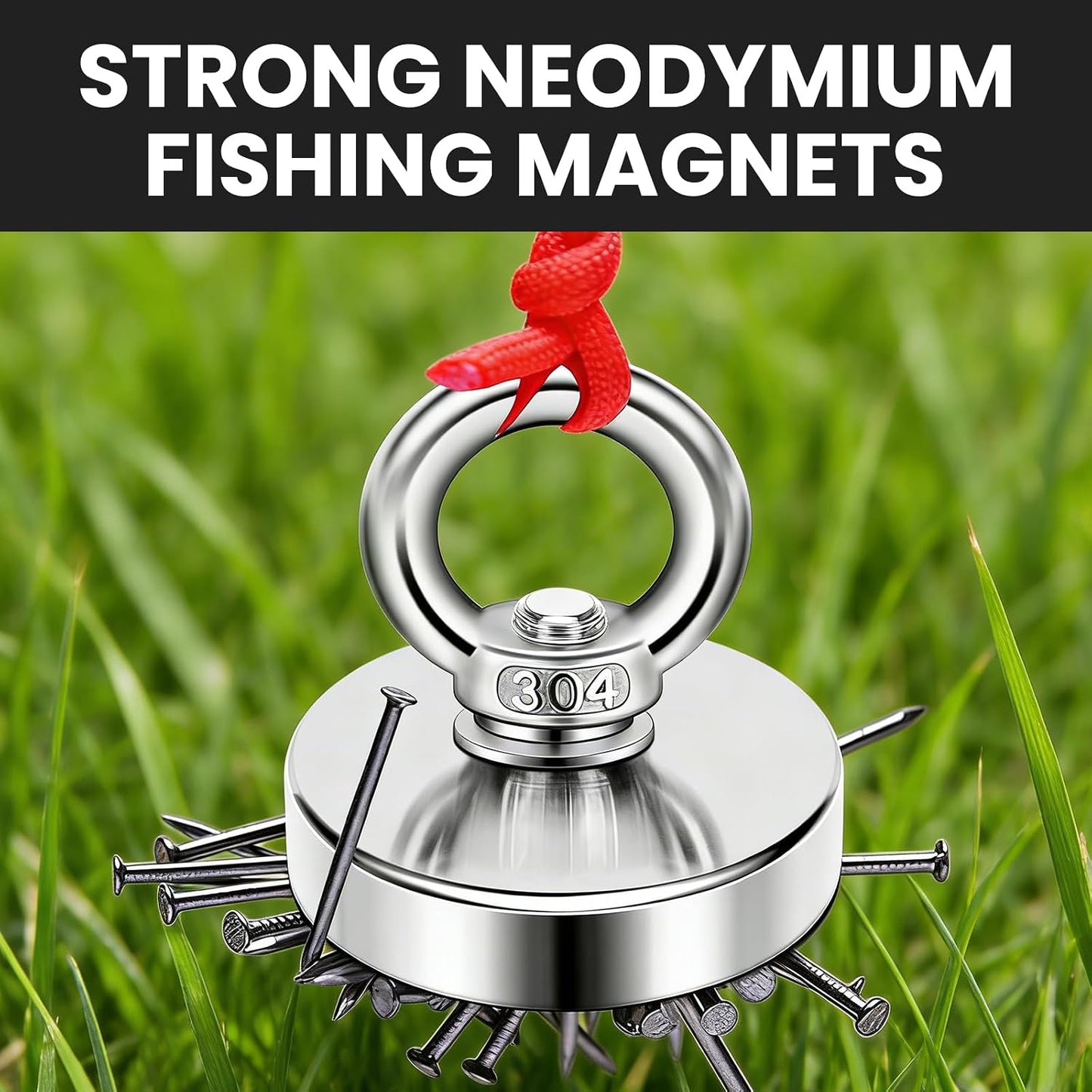 Strong Lifting Magnet Neodymium Rare Earth Eyebolt 2.36 inch 500LBS Pulling Force