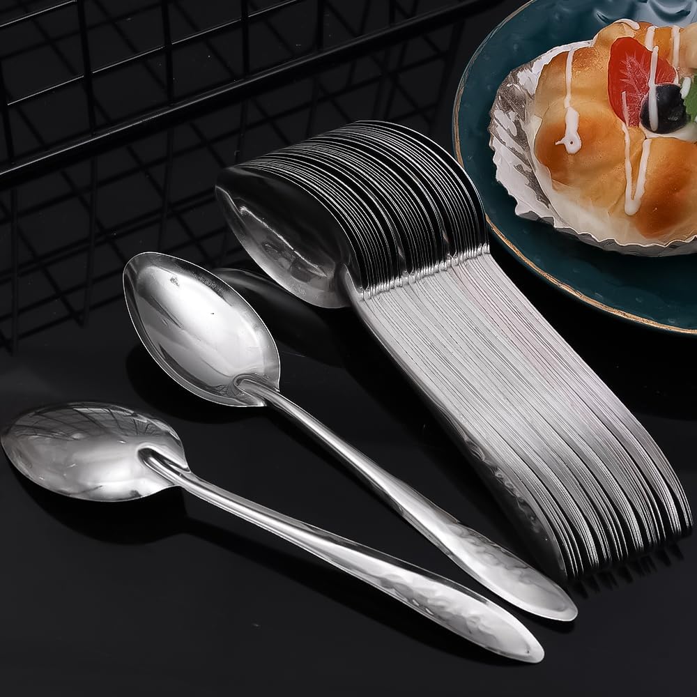10 PCS Tea Spoons Set Silverware - 6.7 inch Stainless Steel Spoon