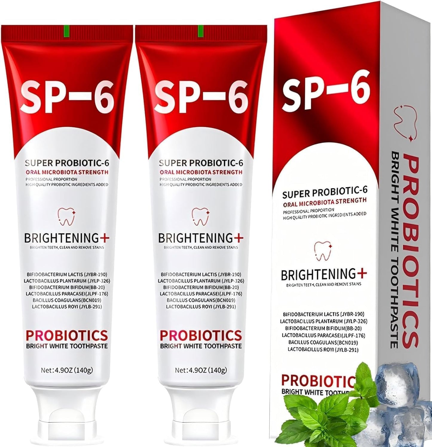 2Pcs SP-6 Probiotic Whitening Toothpaste with 6 Probiotics for Teeth Whitening/Brightening, Enamel-Safe