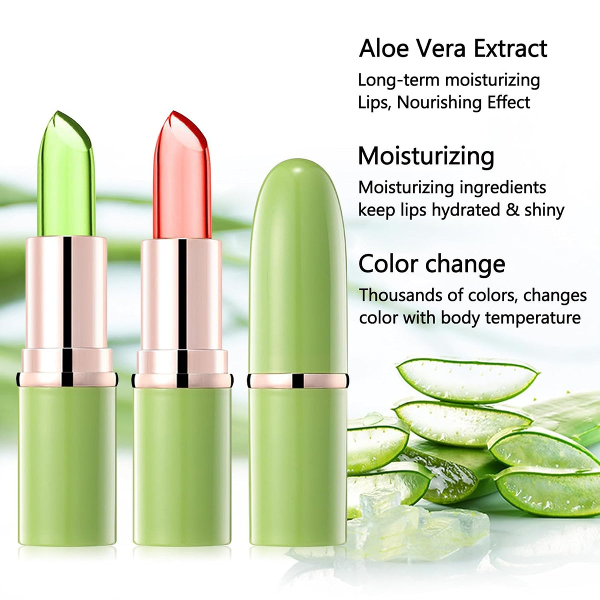 3Pcs 24-Hour Color-Changing Everyday Lip Balm with Lipstick Effect