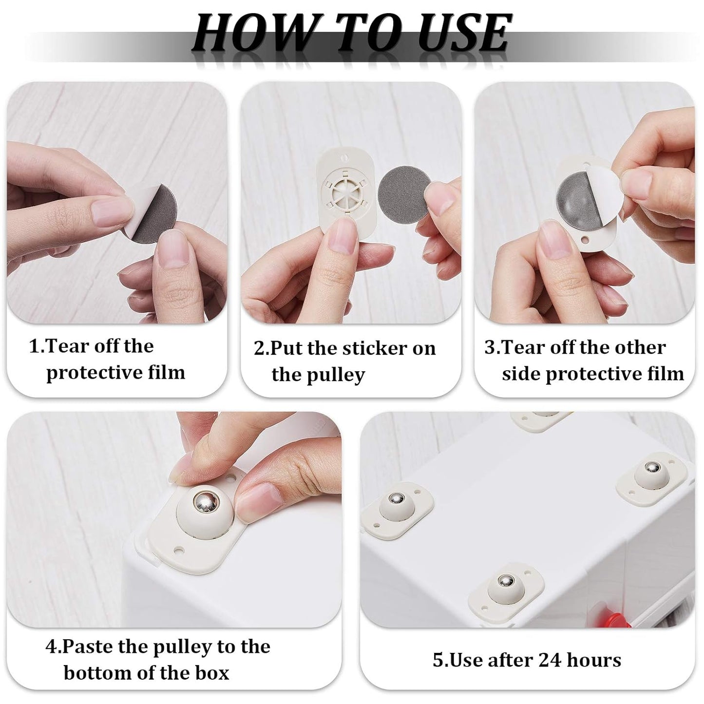 16 Pcs Self Adhesive Caster Wheels Appliance Rollers Appliance Sliders