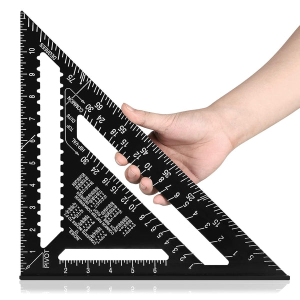 Aluminum 12-inch Rafter Square Professional Carpenter Measuring Layout Tool