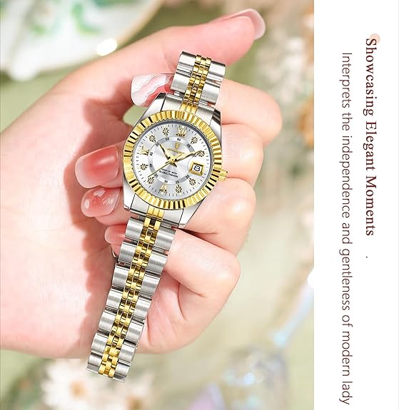 Luxury Watch for Woman Luminous Waterproof Date Stainless Steel Diamond Ladies Watch