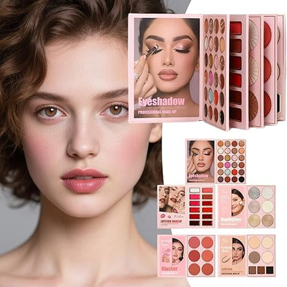 Makeup Book Palette, 5-Layer Book-Style Foldable Makeup Gift Set, 55-Color Eyeshadow Palette