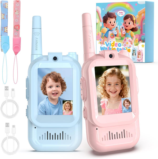 2Pack Video Walkie Talkies for Kids, Kids Walkie Talkies Video Chat / Video Calling