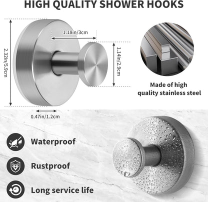 2PCS Stainless Steel Suction Cup Hooks No-Drill No-Damage Vacuum Suction Hooks