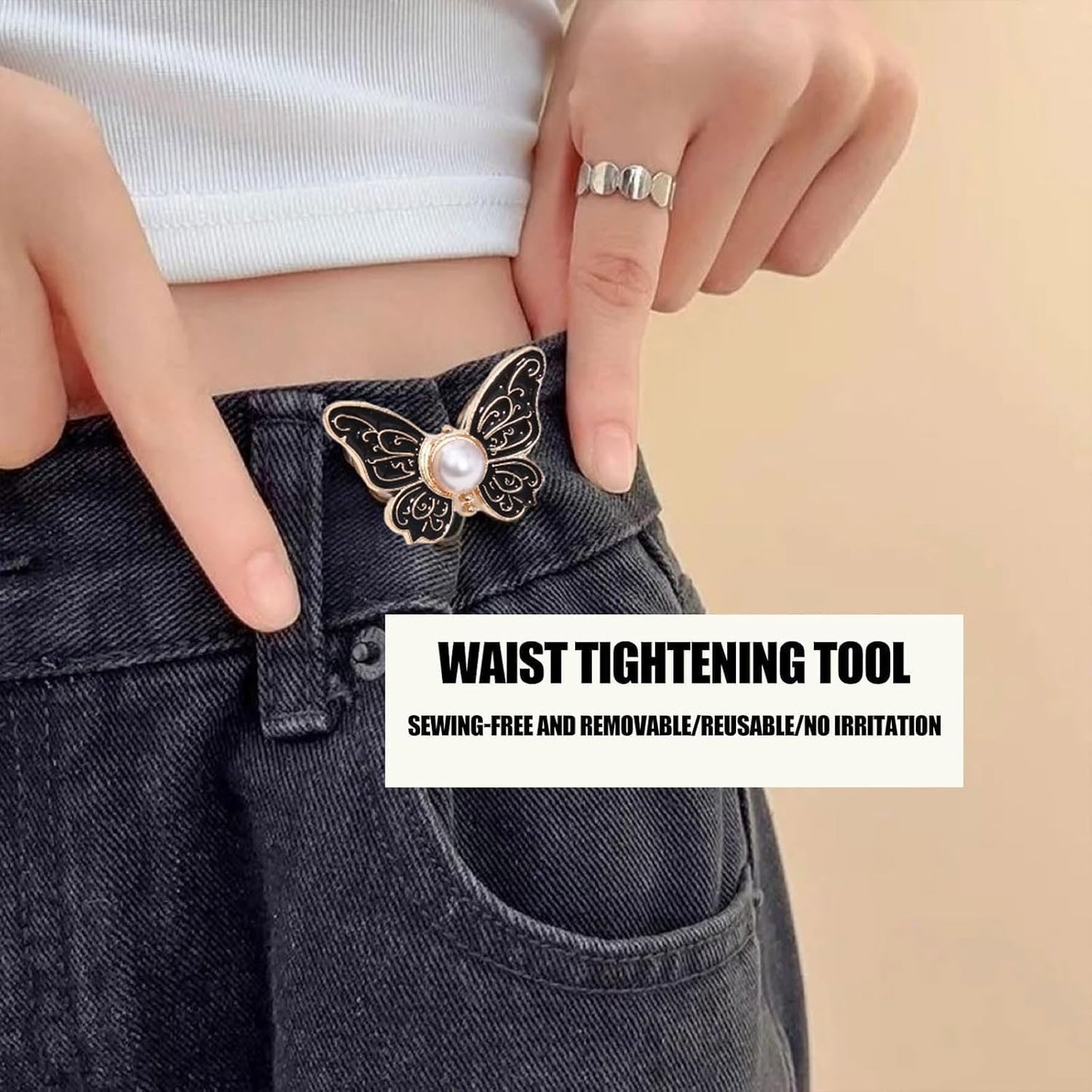 8 PCS Pant Waist Tightener, Butterfly Buttons Pins for Loose Jeans