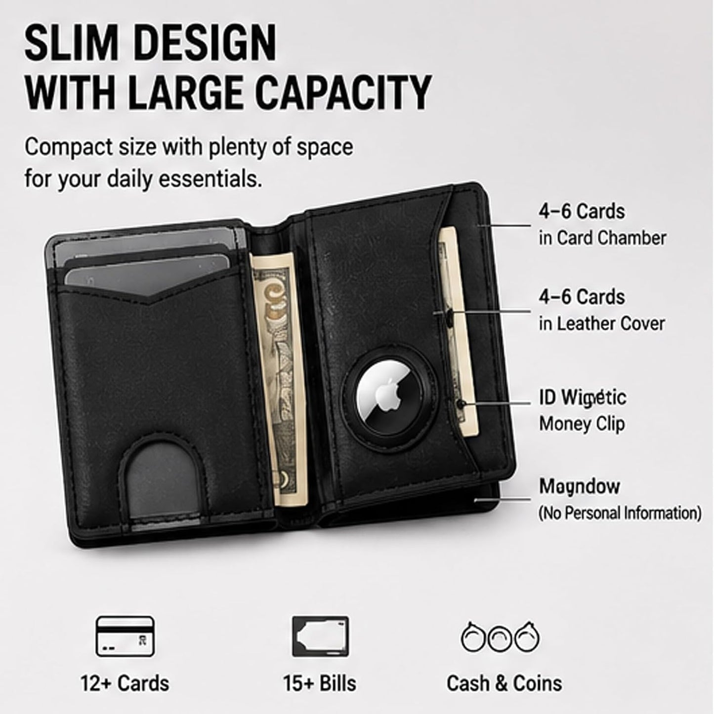 Slim Wallet Minimalist RFID Blocking Front Pocket Credit Card Holder