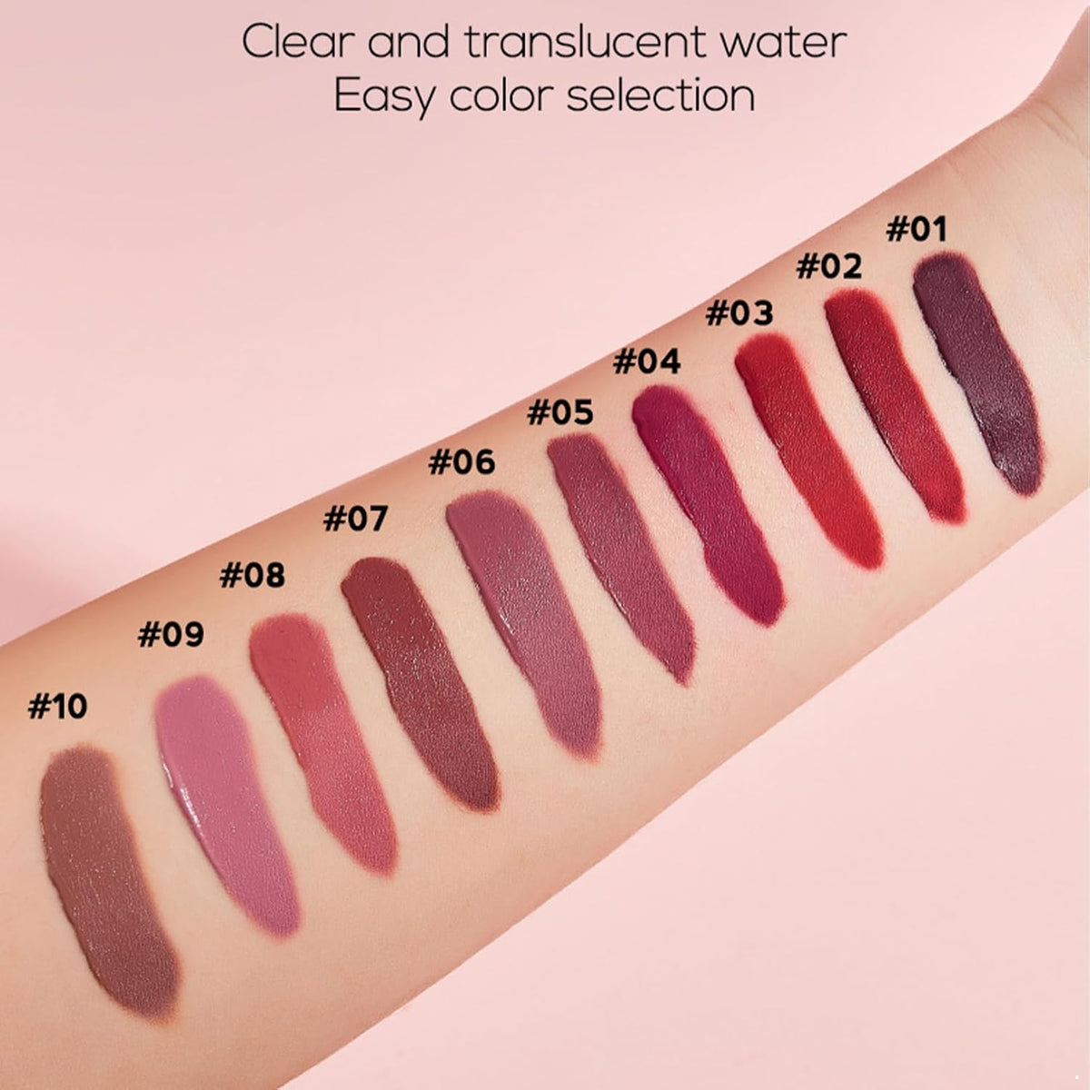 10 Pcs Liquid Matte Matt Lipstick Set,Waterproof Long Lasting Quick-drying