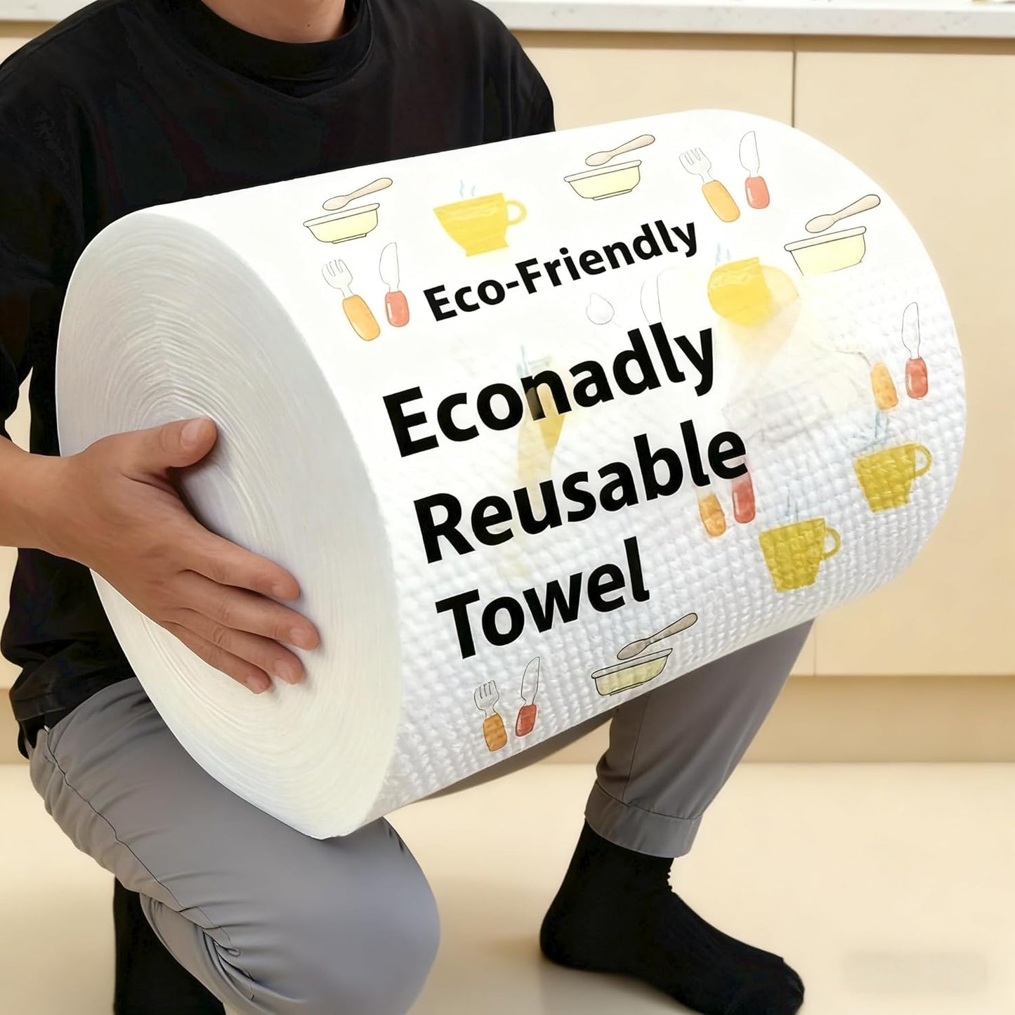 100pcs Household Disposable Rag Thickened Non-woven Kitchen Cleaning Cloth