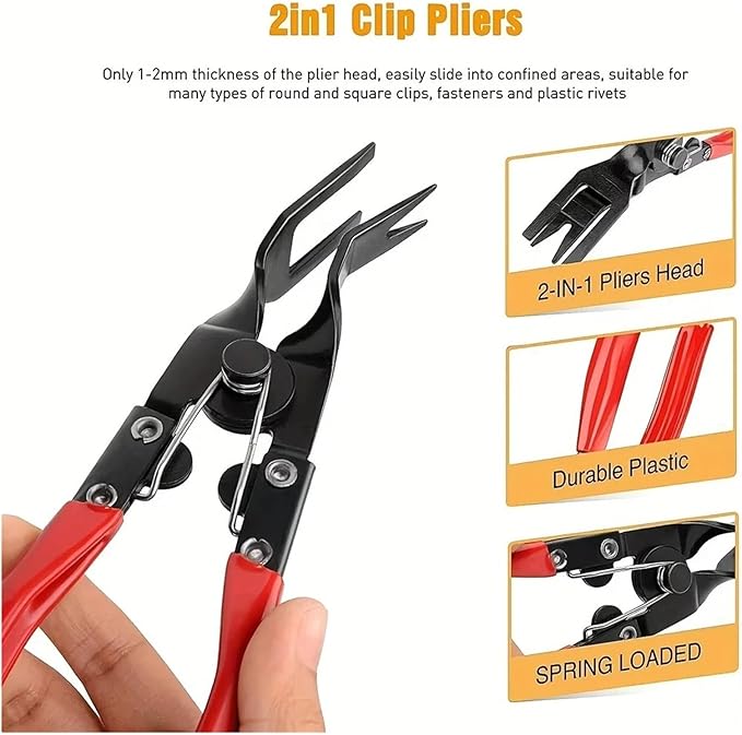 Automobile Interior Upholstery Trim Clip Pliers Remover Tool, Push Pin Pliers Panel Clip