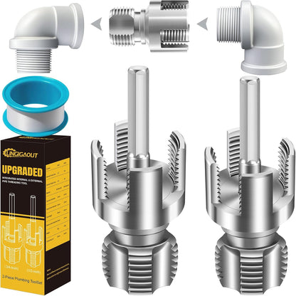2PCS Internal & External Pipe Threading Tool 1/2'' & 3/4''