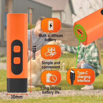 Dog Bark Deterrent Devices, Rechargeable Anti Barking Device for Dogs, 3 Modes & LED Light