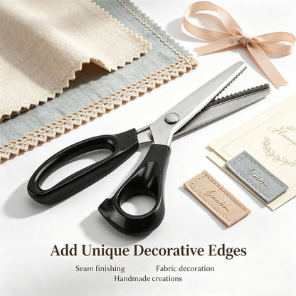 Stainless Steel Zig Zag Scissors - Pinking Shears for Fabric Cutting DIY