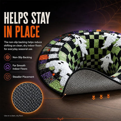 3D Halloween Rug, Novelty Ghost Skeleton 3D Optical Illusion Rugs