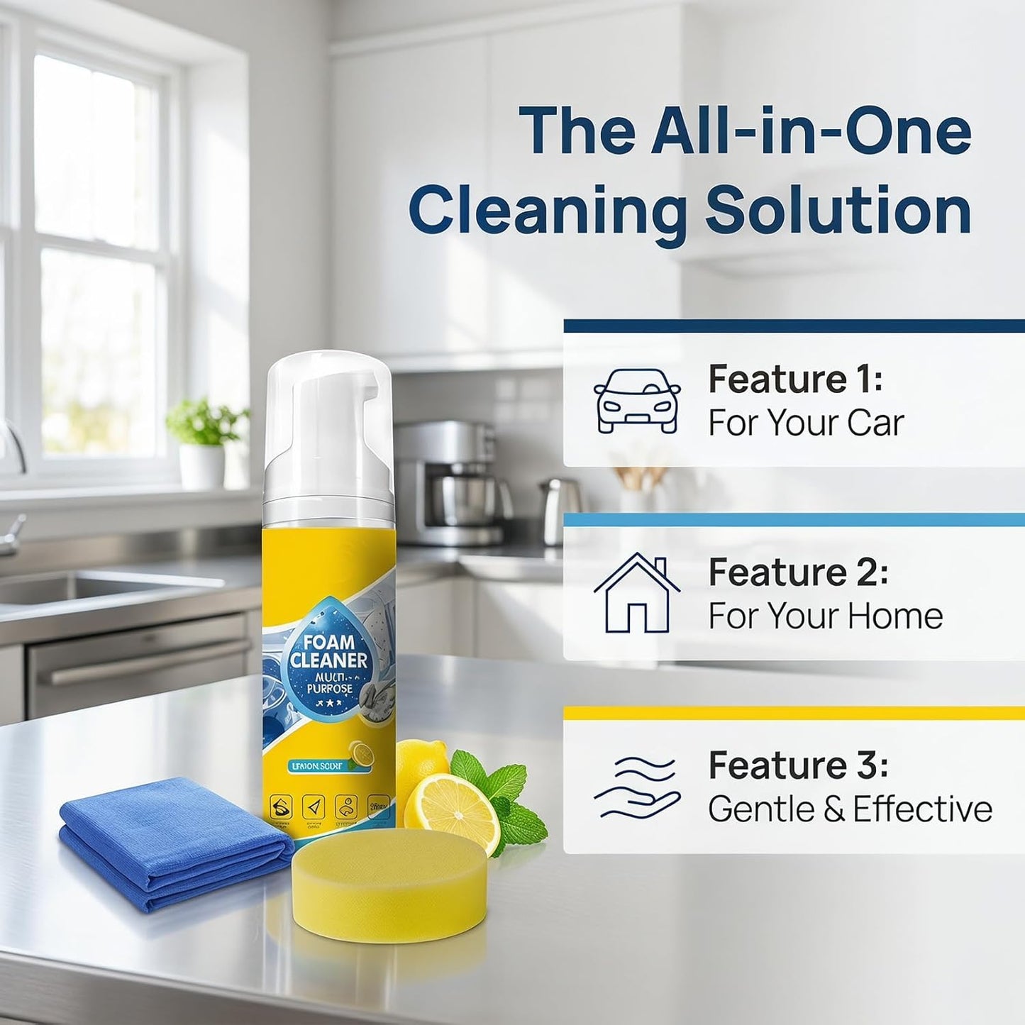 4-in-1 Multi-Enzyme Foam Cleaner, Foam Cleaner all Purpose
