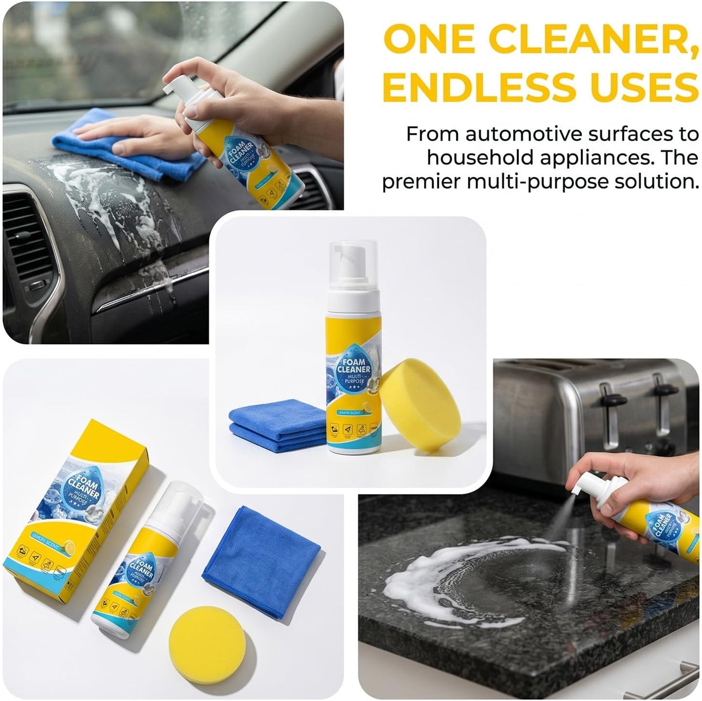 4-in-1 Multi-Enzyme Foam Cleaner, Foam Cleaner all Purpose