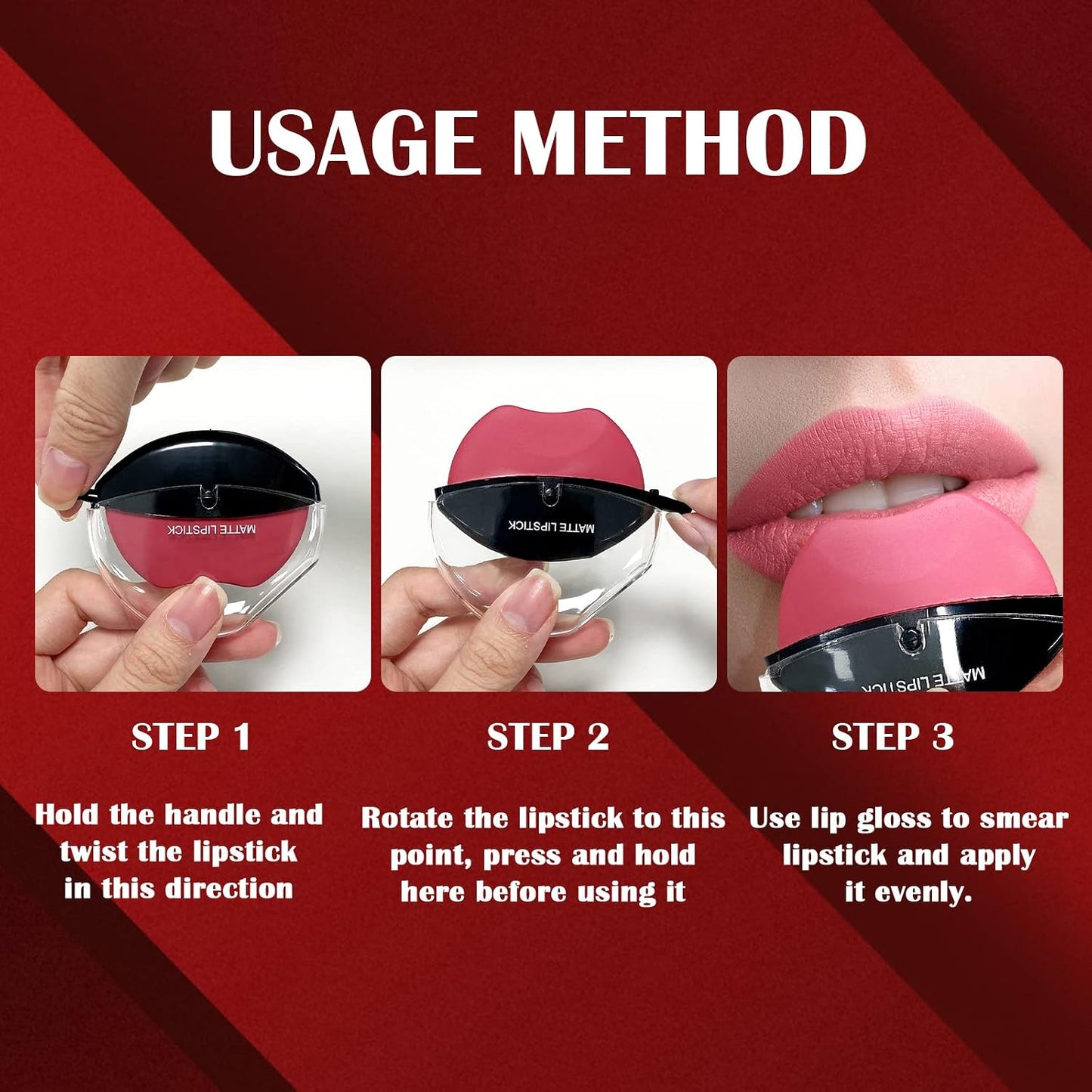 6PCS Matte Velvet Lipstick Set, Lazy Lip Makeup - Long Lasting
