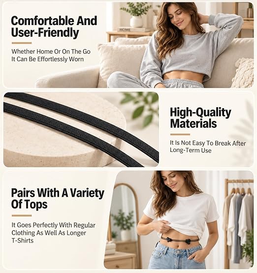 5 Pack Crop Top Tuck Band, Adjustable Elastic Shirt Cropping Band  Tucking Shirts Sweater