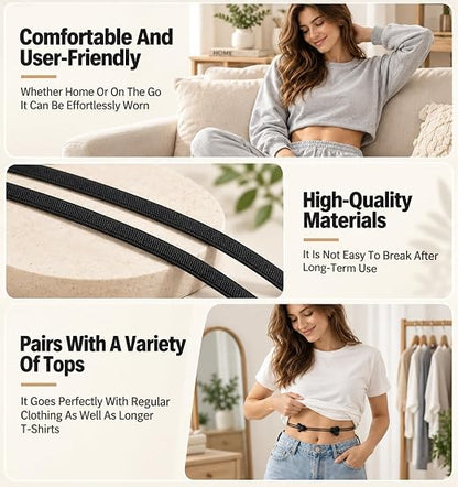 5 Pack Crop Top Tuck Band, Adjustable Elastic Shirt Cropping Band  Tucking Shirts Sweater