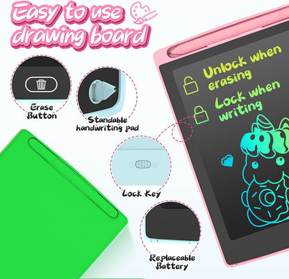 2Pcs LCD Writing Tablet 8.5-Inch Colorful Doodle Board