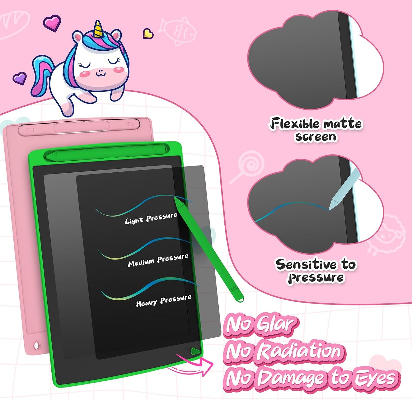 2Pcs LCD Writing Tablet 8.5-Inch Colorful Doodle Board