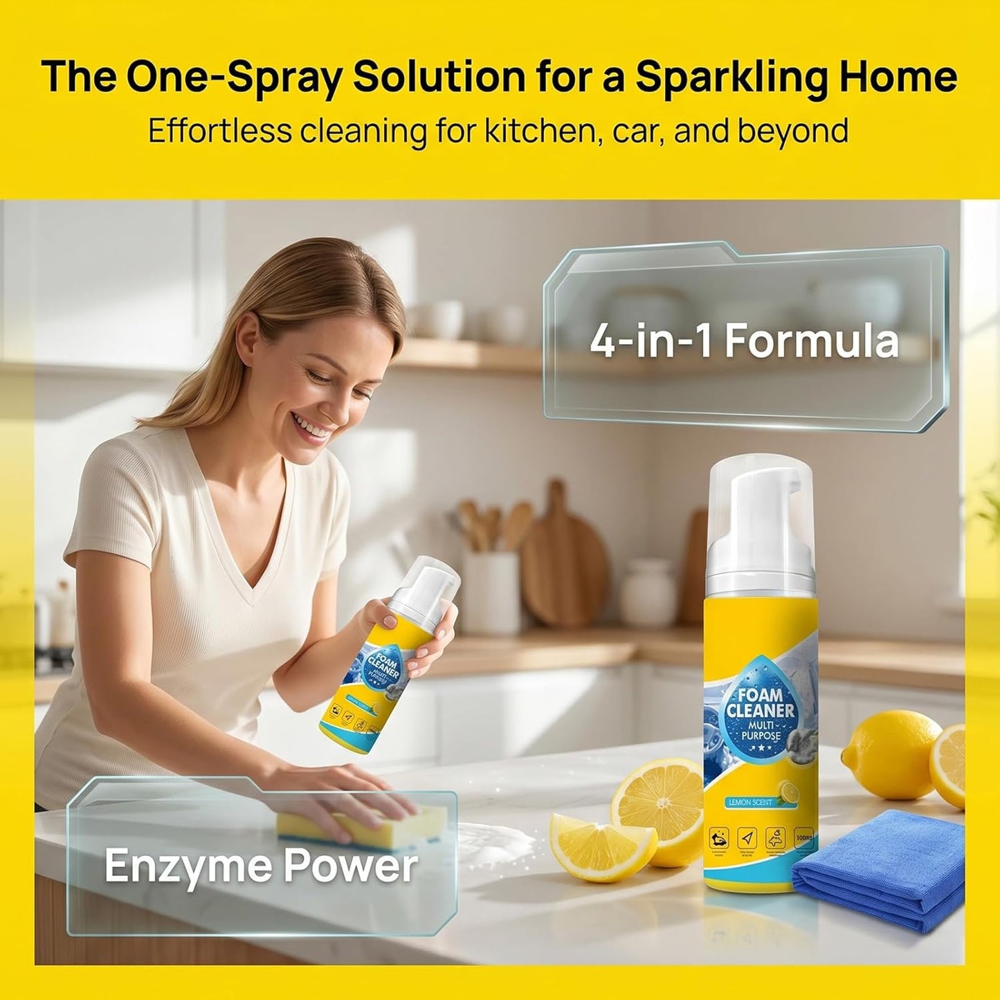 4-in-1 Multi-Enzyme Foam Cleaner, Foam Cleaner all Purpose