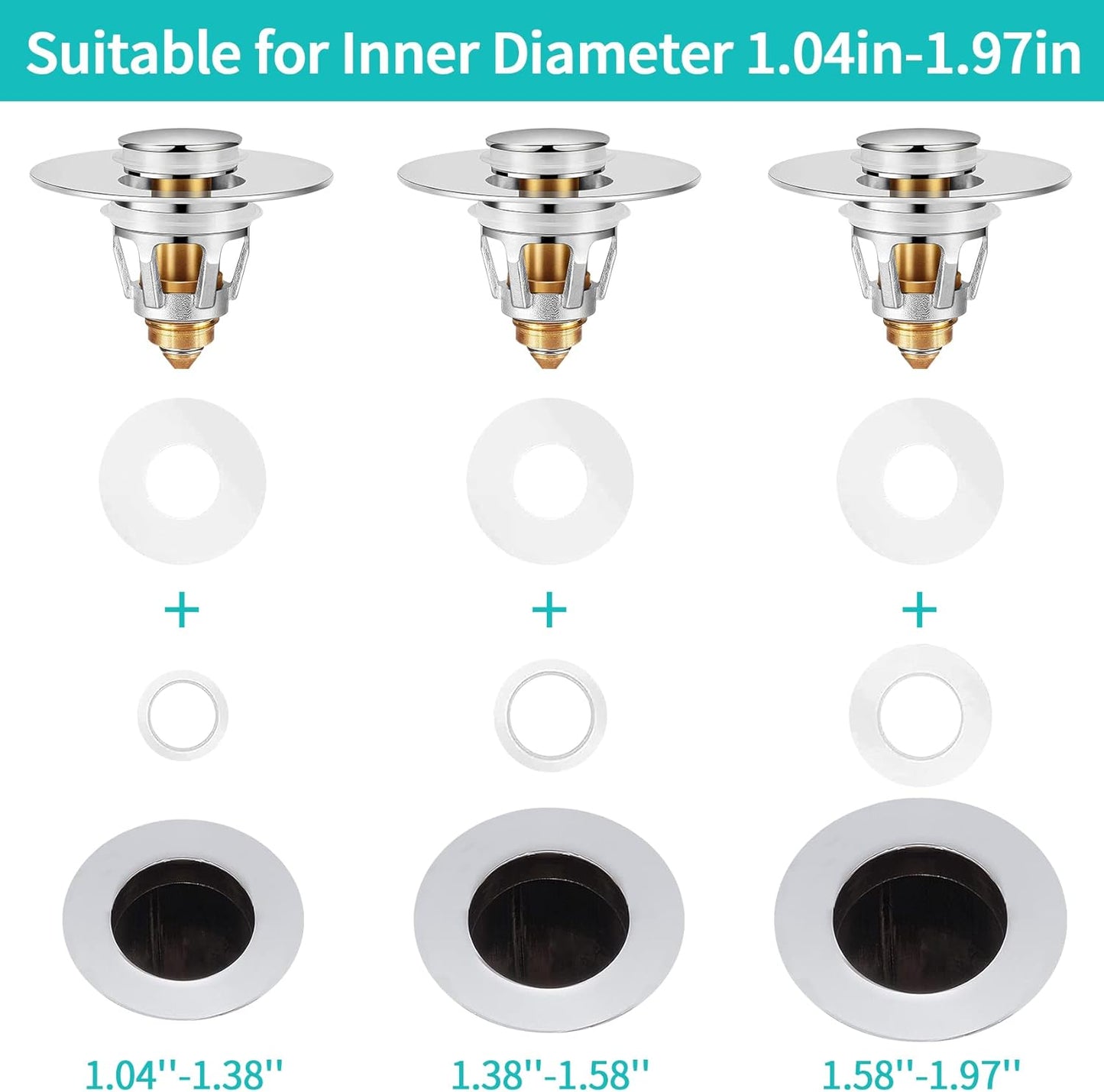 Sink Stopper, Bathroom Sink Drain Strainer with Hair Catcher