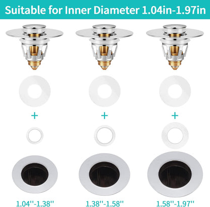 Sink Stopper, Bathroom Sink Drain Strainer with Hair Catcher