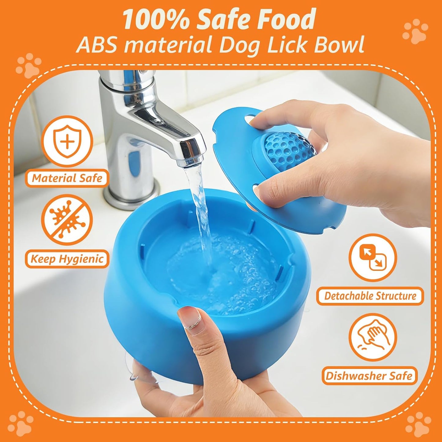 Dog Licking Bowl with Rolling Ball Anti-Slip Lick Bowl for Dogs & Cats Slow Feeder