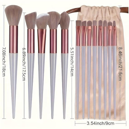Makeup Brush Set 13 Pcs Professional Synthetic Case Upgraded Version