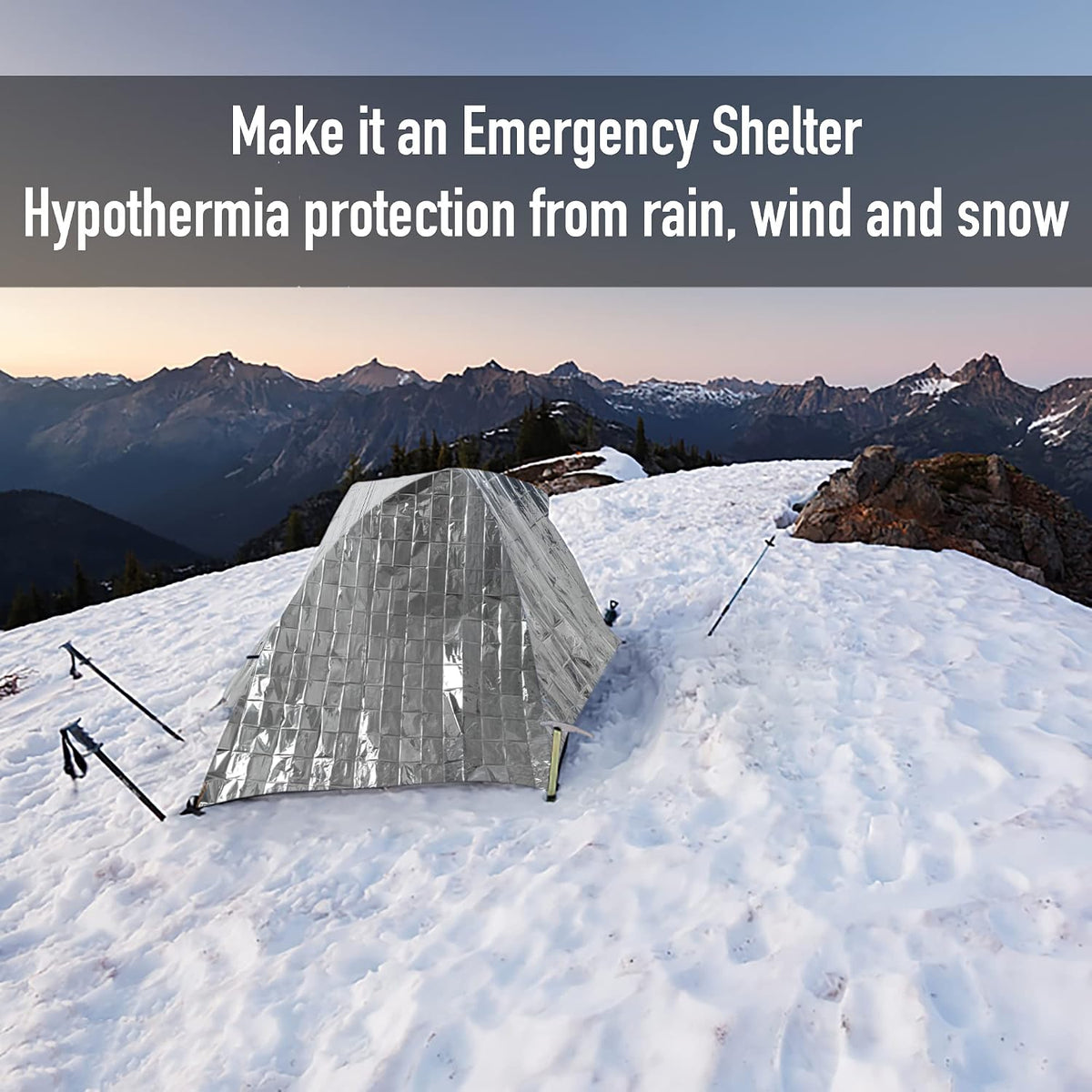 4 Pack Emergency Foil Blanket Survival Thermal Mylar Reflective Blankets