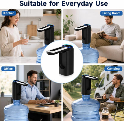Foldable Spout Rechargeable Water Bottle Pump ,3-Mode Electric Water Dispenser Pump for 5 Gallon Bottles