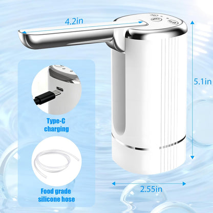 Water Dispenser Pump for 5 Gallon Water Bottles, USB Type-C Rechargeable