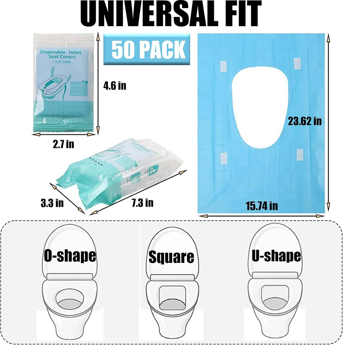 20 Pcs Toilet Seat Covers Disposable Travel Portable Toilet Liners