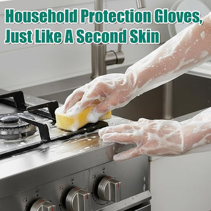 10 Pairs Disposable Long Arm Gloves with Elastic Cuff Household Cleaning