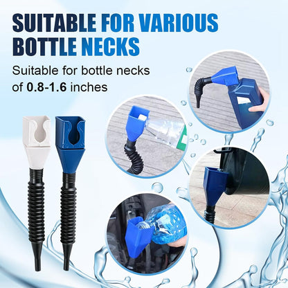 2pcs Funnel for Car,Retractable Funnel with Flexible Hose and Filter