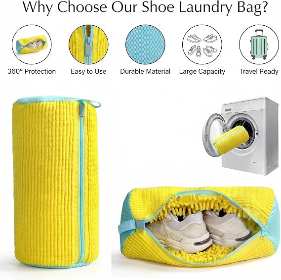 Shoe Washing Machine Bag for Sneakers and Shoes, Laundry Shoe Bag with Washer and Dryer