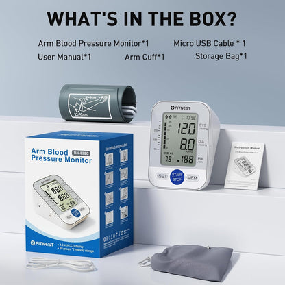 Blood Pressure Monitor, Automatic Digital Upper Arm BP Machine for Home Use
