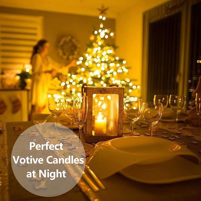 24Pcs Flameless LED Candles - Warm Yellow Flickering Bright Tealights for Votive