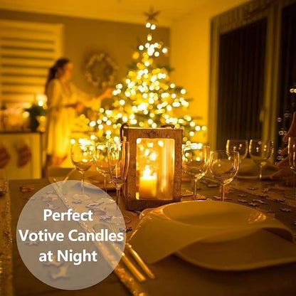 24Pcs Flameless LED Candles - Warm Yellow Flickering Bright Tealights for Votive