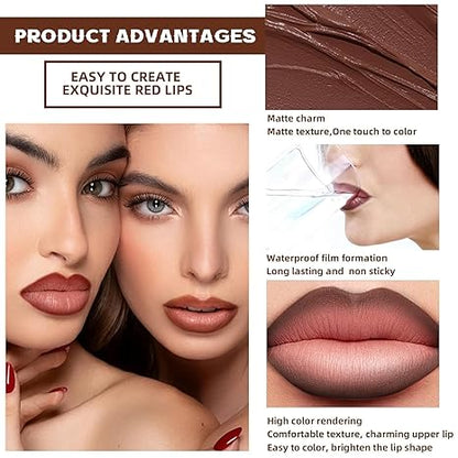 9Pcs/Set Crayon Matte Lip Liner Set,  Natural Longwear Lip Liner Pencil