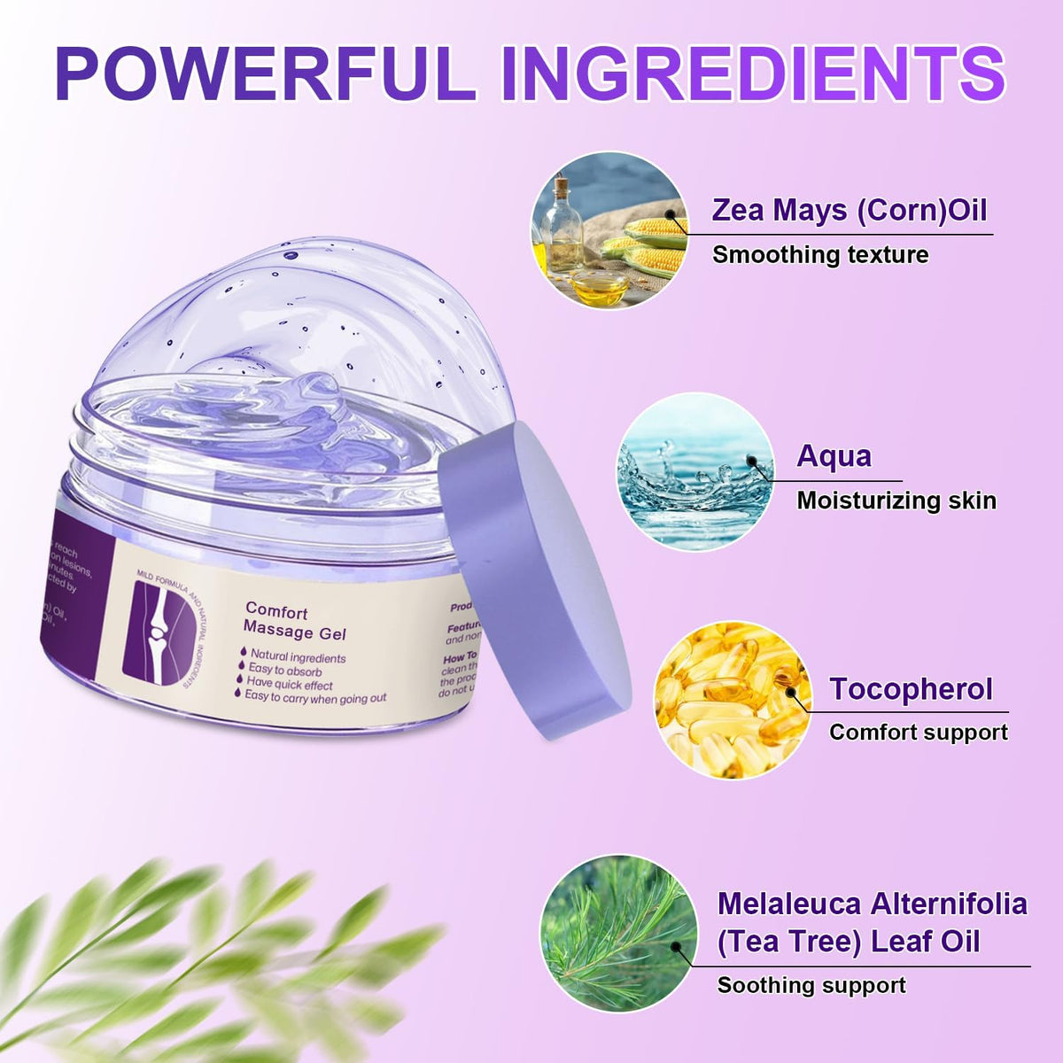 Joint Comfort Massage Gel, Soothes Discomfort for Neck, Back, Knees, Lumbar, and Feet